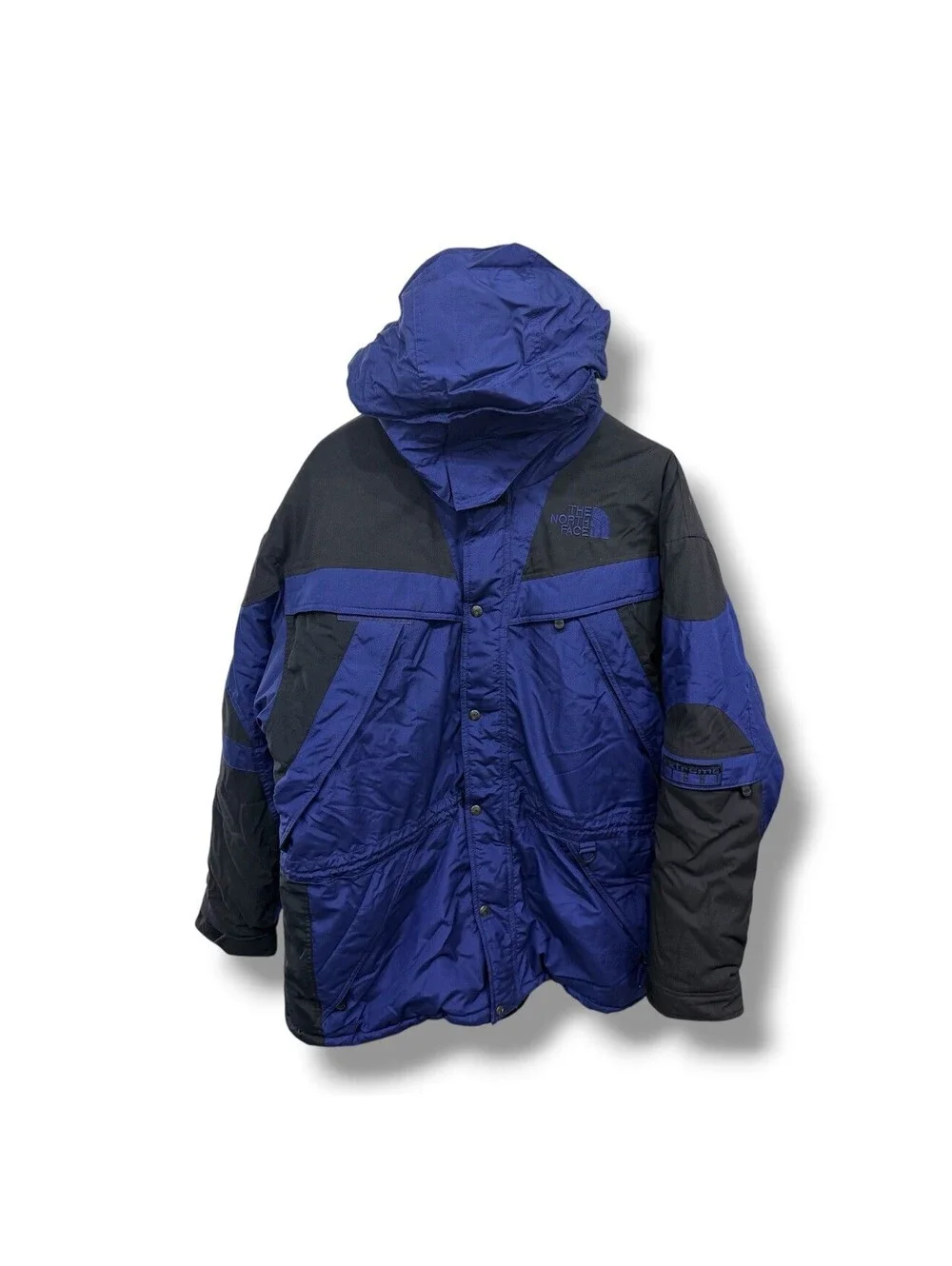 Vintage The North Face Extreme Light Jacket Mens XL Blue Black Hooded Coat